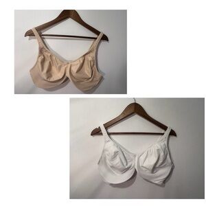 Bali Women's Full Coverage Bras - 42 DD Underwire Nude and White